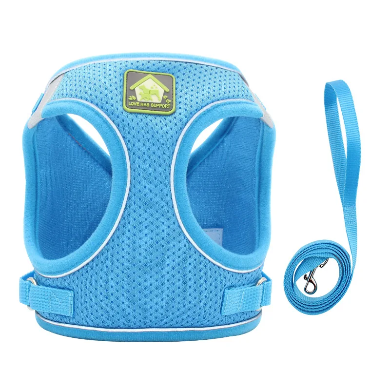 

wholesale Spring summer dog Cat Harness Adjustable vest reflective mesh pet Cat Harness With Leash cat harness and leash set