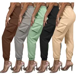 Hot Sale Amazon Casual Solid Color Lace Up Trouser