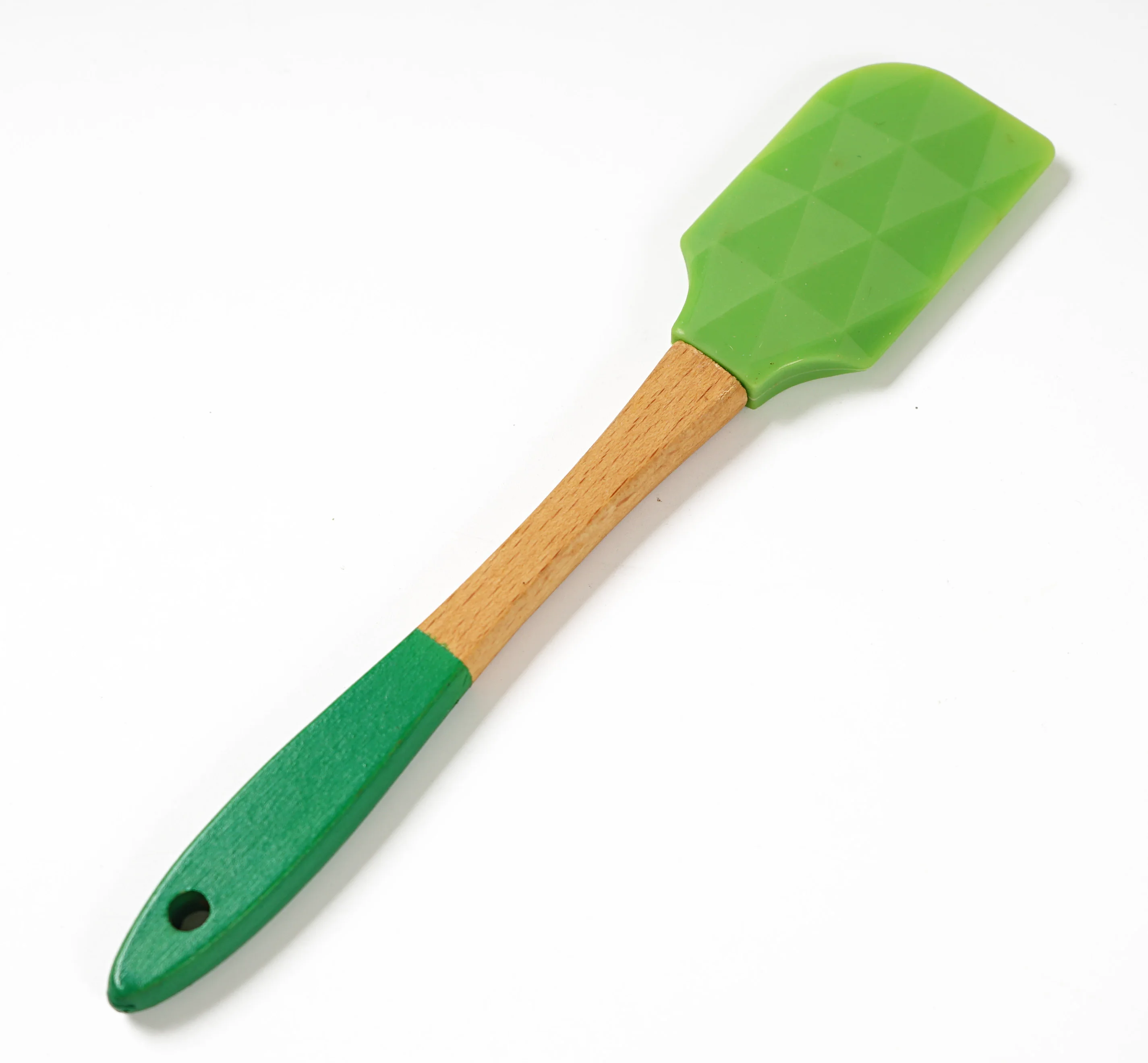 Set Of 2 Piece Food Grade Baking Spatula Set Wood Handle Diamond