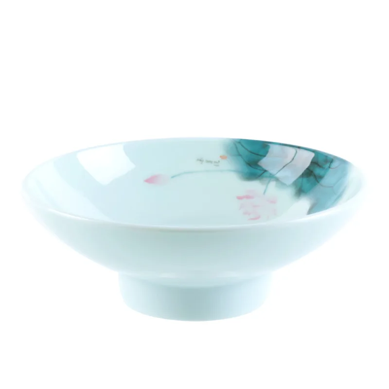 

Japanese-Style Melamine Platform Salad Dry Mix Diamond Commercial Noodles Bowl, Blue-green