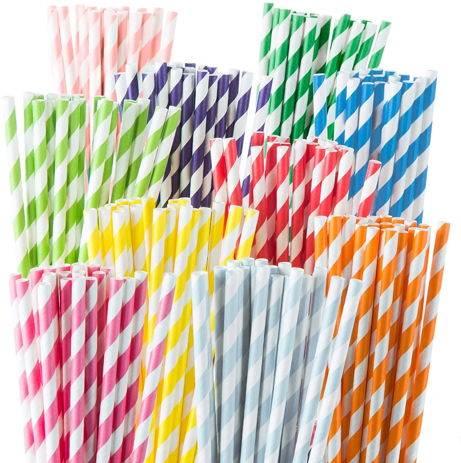 

100pcs per bag Eco-Friendly Disposable Biodegradable Drinking Paper Straw, Various color for chosing