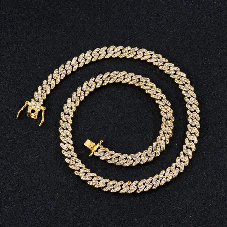 

New Arrival 8mm Cuban Link Chain Cubic Zirconia Miami Necklace Curb Cuban Wholesale Bling Female Men Jewelries