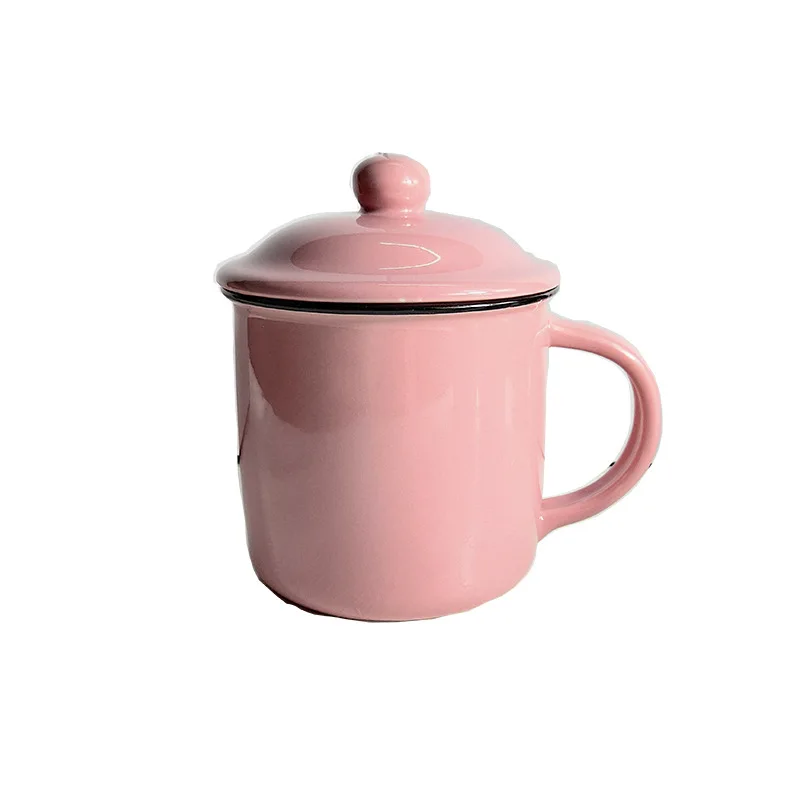 

Mikenda custom high quality enamel coffee mug with logo, Customized color acceptable