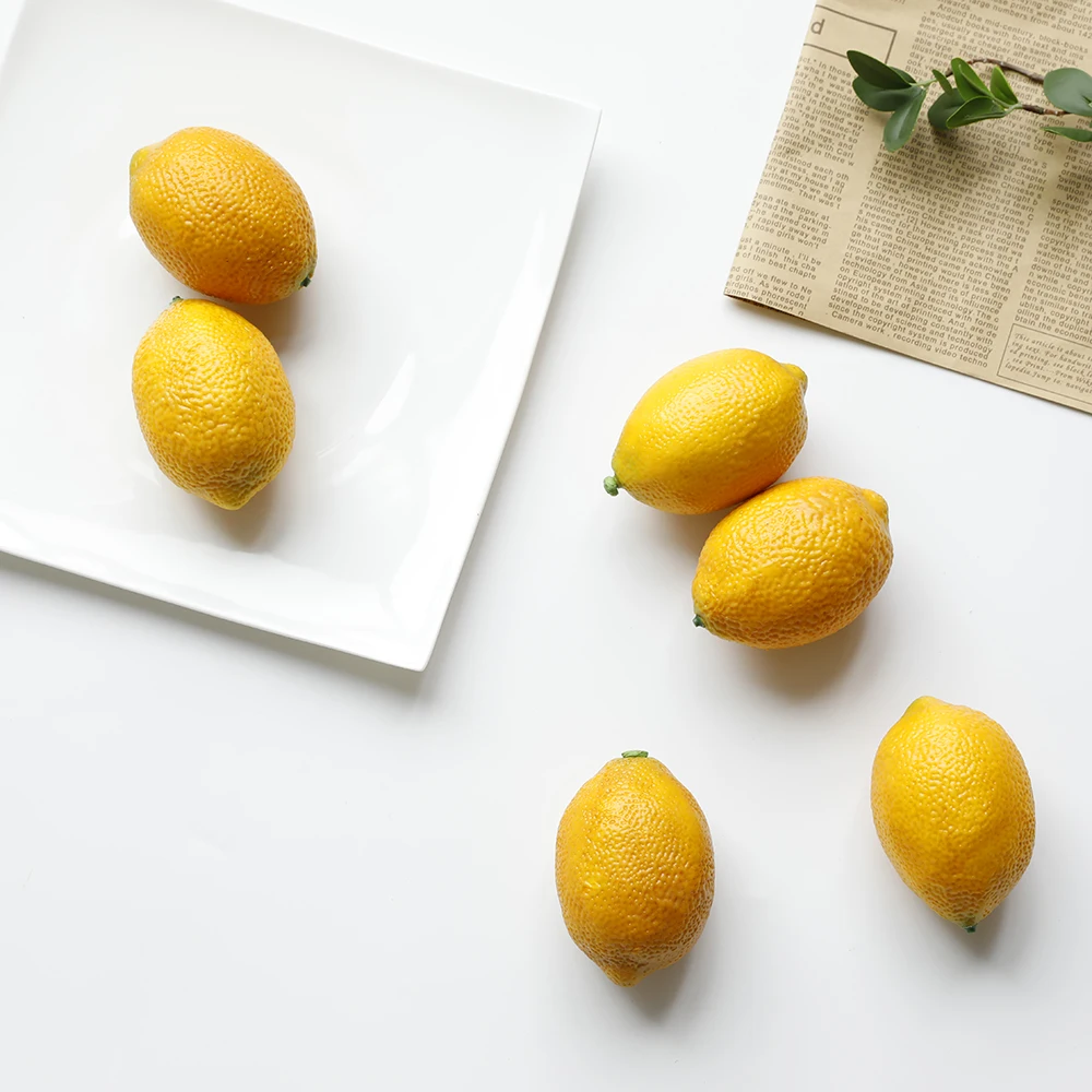 路越人造柠檬黄色水果逼真模拟家庭房子厨房派对装饰塑料人造水果