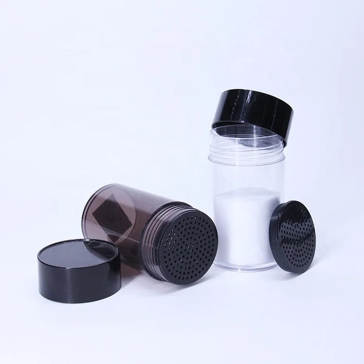 

Bottle gentle dark gray cellulose plant-based hair fiber powder bottle jar, Clear ,black ,white,pink ,blue,green and etc.