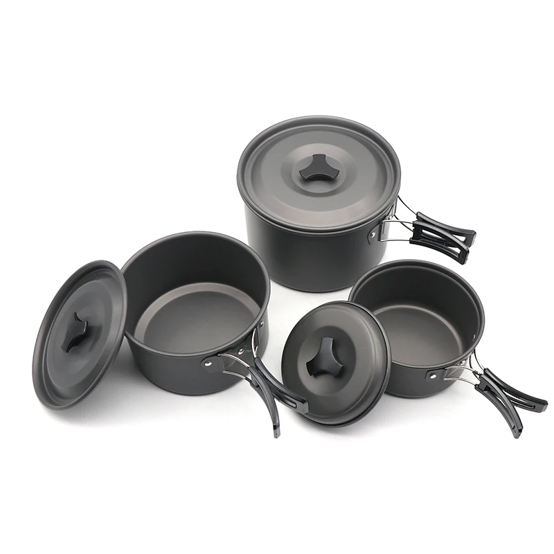 

Cast iron outdoor camping cookware set pots and pans cooking pot set