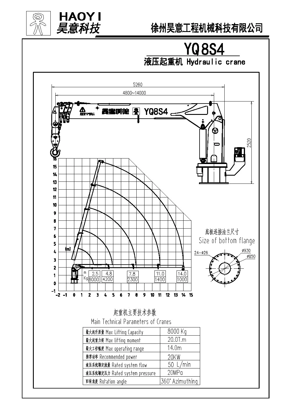 液壓船用甲板起重機伸縮臂碼頭起重機