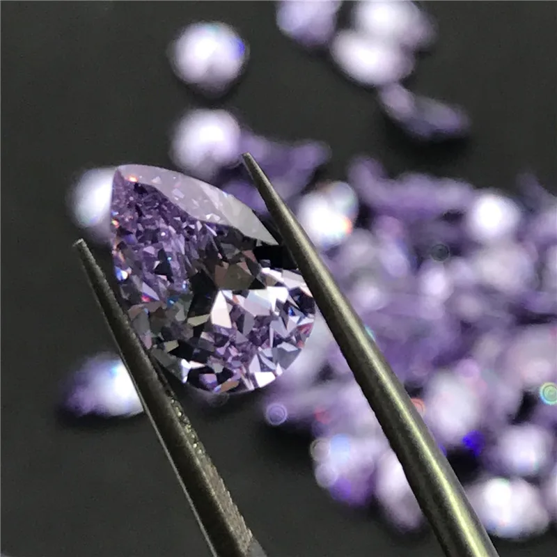 

Wuzhou Pear Lavender Shape Cut Diamond Big Cubic Zirconia Stonnes
