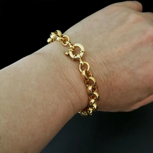 

Ahappy 8mm Wholesale Luxury 18K Gold Plated Bracelets Bangles Woman Bracelet jewelry