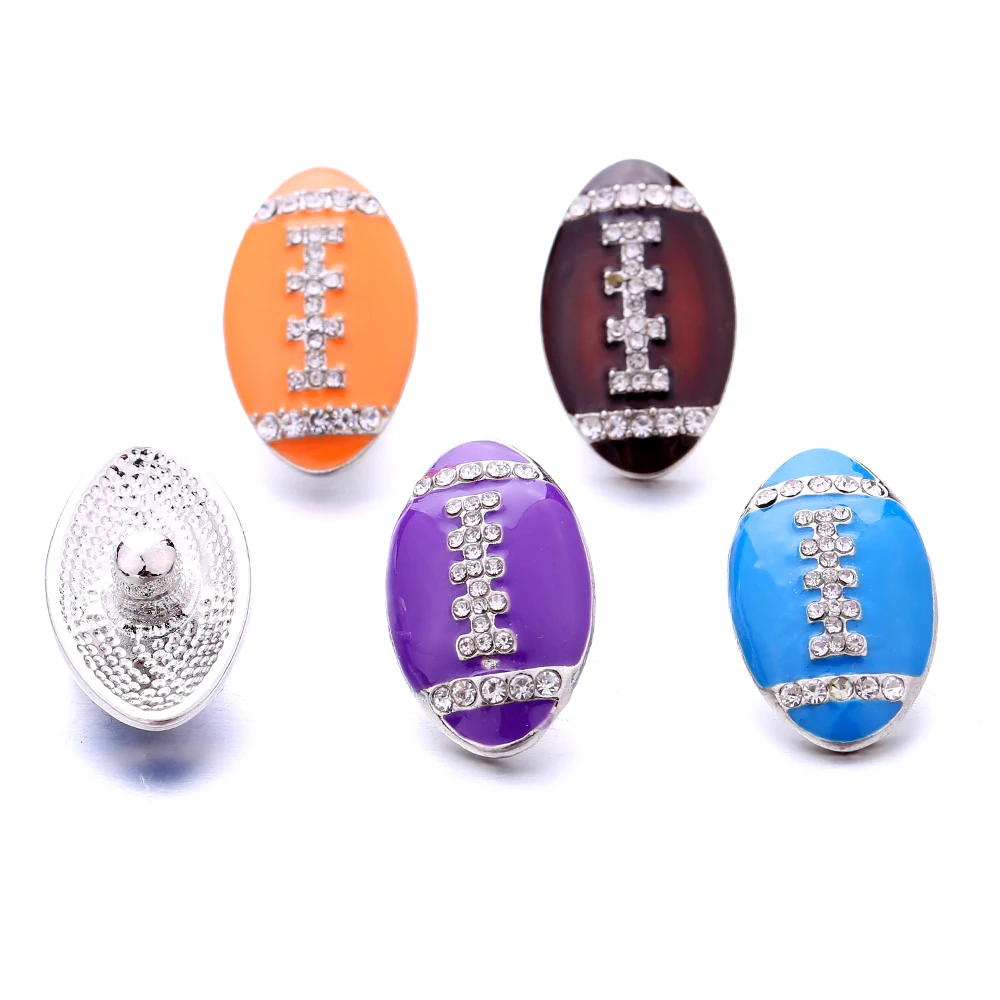 

Women Snap Button Jewelry Enamel baseball Rhinestone 18mm Metal Snap Buttons Fit Snap Bracelet Bangle Christmas Gift