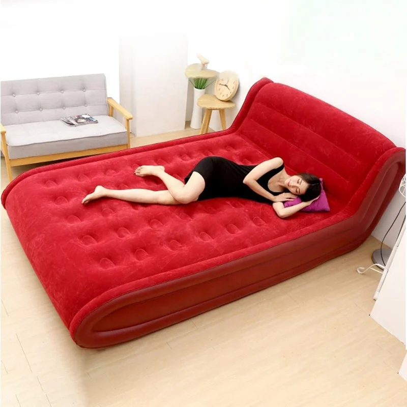 Inflatable Airbed air Mattress with Integrated Backrest for 2 Persons