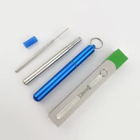 

Portable Telescopic Stainless Steel Metal Collapsible Straw With Case