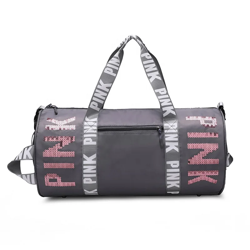 

OEM Travel Accessories for Custom Waterproof Sport Travel Bag Girls Fashion Travel Pink Duffel Bag Ladies Overnight Tote Bag, 14pcs for options