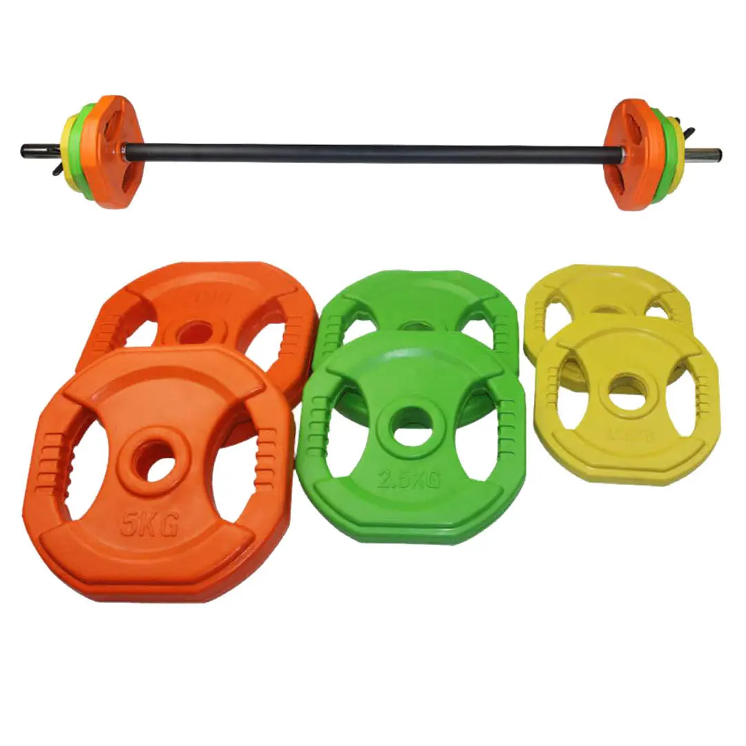 

Bodybuilding weightlifting bumper board high quality body barbell board commercial barbell set color, Yellow green orange purple