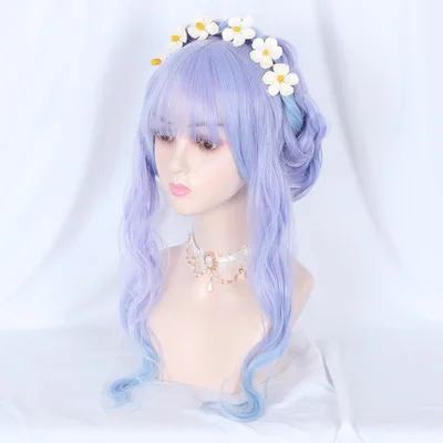 

Funtoninght Gradient Color Curly Average Size Hot Selling Synthetic Hair Wigs Newest Cosplay Wigs For Halloween Parties, Pic showed