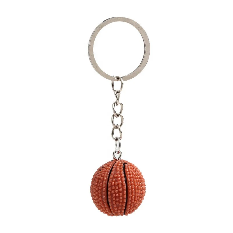 

Resin stereoscopic miniature basketball key chain sports souvenir car bag key chain DIY accessories, Gold