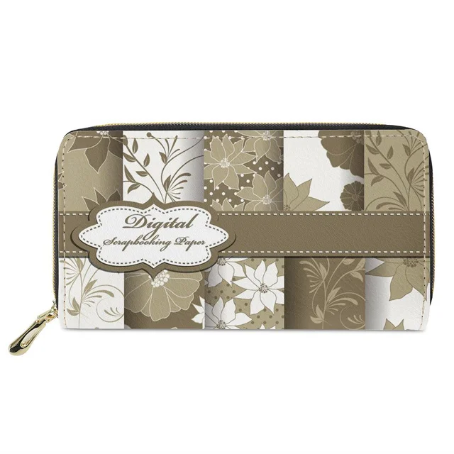 

Luxury Design Pu Leather Women Polynesian style Printed Cash Wallet Purse Ladies Phone Holders For Females Clutch Money Bag, Customized color