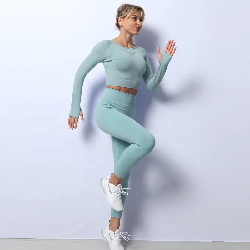 

2021 New Seamless knit Women pants Sportswear Leggingss For Woman Yoga Set