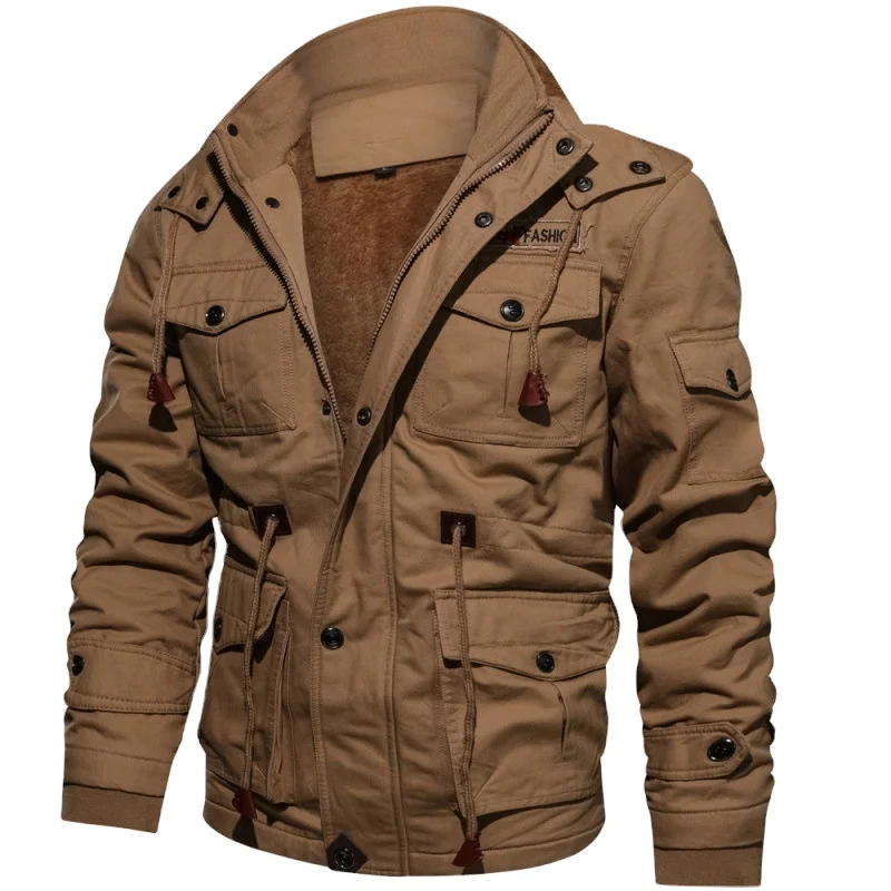 

High Quality Military Mens Pilot Jacket Winter Fleece Jackets Men's Casual Coat Warm Thicken Outerwear Plus Size Jacket, Picture shows