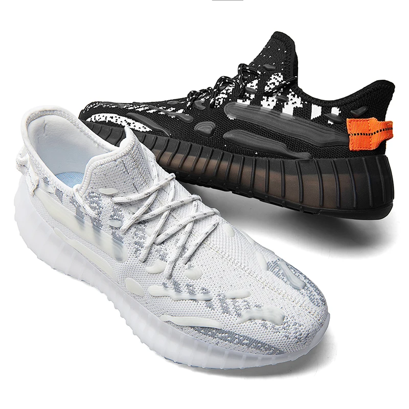 

Jinjiang factory wholesale knitted upper breathable glow in the dark sneakers men sport shoes men, Black/grey/orange