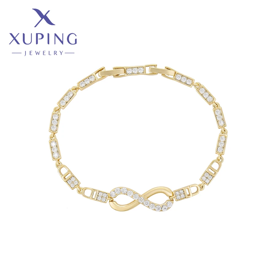 

X000713050 Xuping Jewelry fashion simplicity bracelet 14K gold color Copper Women iced out luxury Fancy romantic bracelet