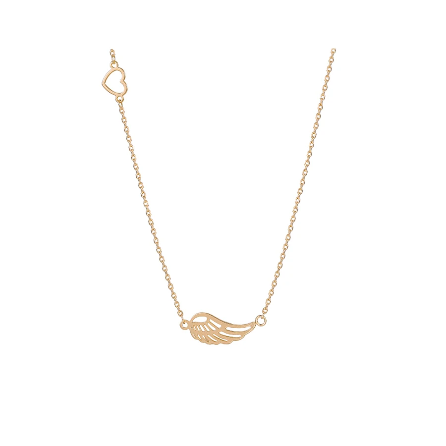 

47046 xuping New Mobility Feather Pendant Necklace with Heart Charm