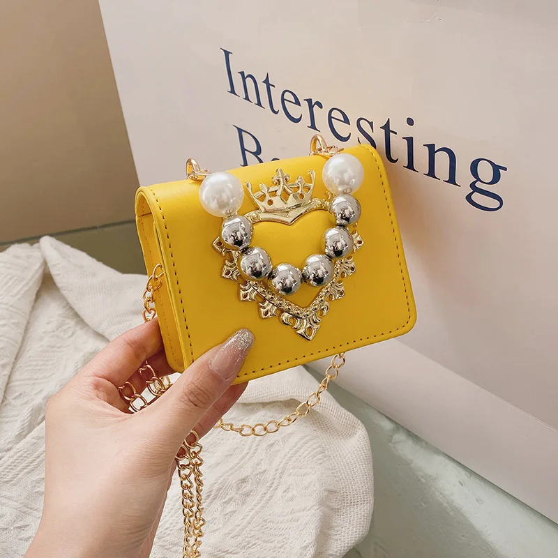 

2022 luxury mini handbags with pearl spring/summer kids' shoulder bag fashion mini bags for girls