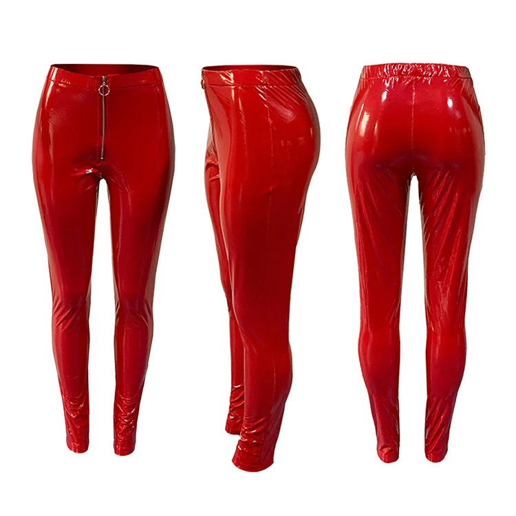 Hot Sale Best Design Womens Winter Fashion 2021 Winter Clothes For Women Womens Trouser Pants Leather Pants