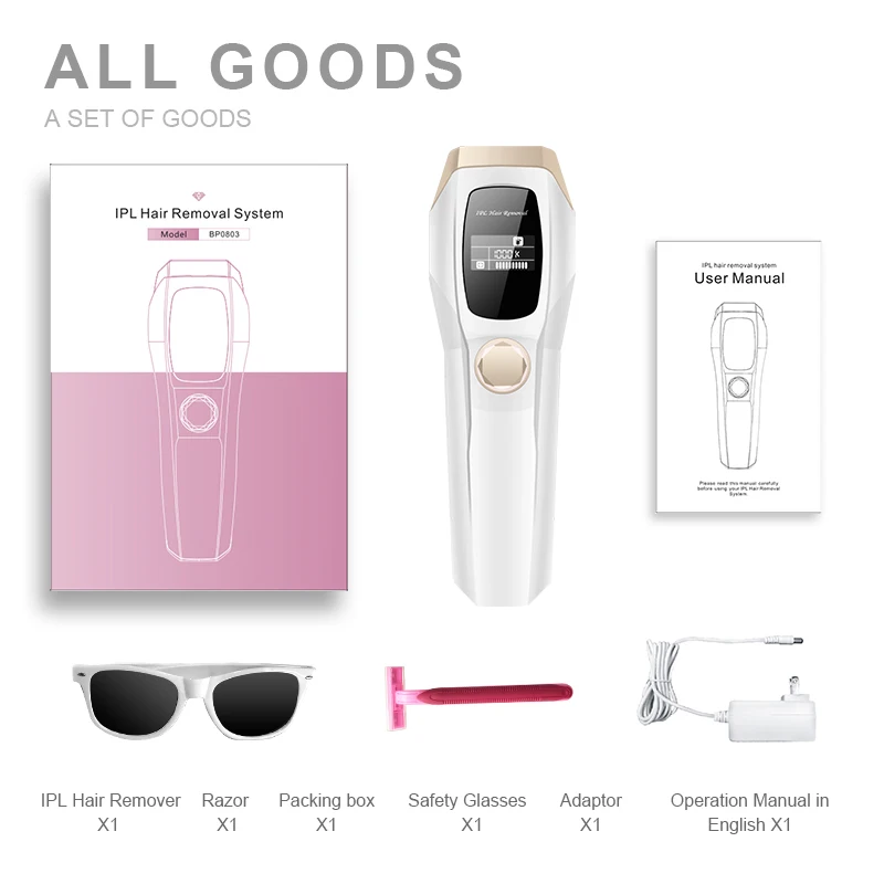 
2020 New Design Painless Touch Screen Hair Removal Permanent Ipl Laser Device 