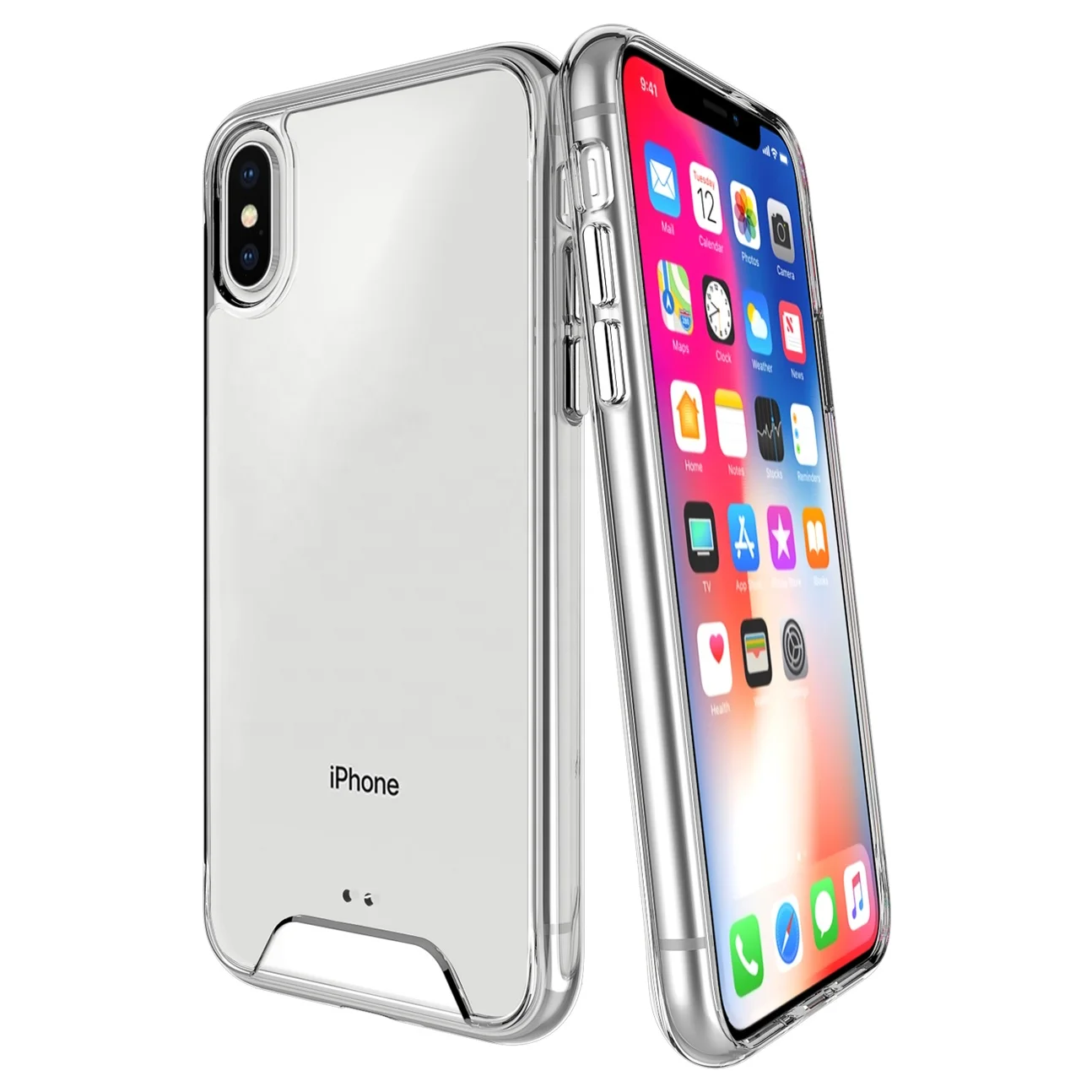 

Phone Case For iPhone X XS XR XS MAX Crystal Transparent TPU PC Protective Mobile Phone Bag For iPhone X Case