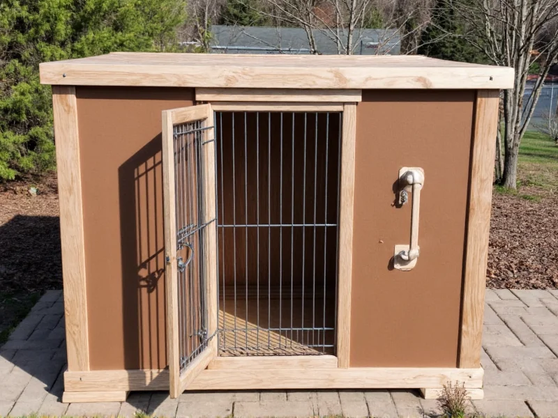 Custom dog crate with modular panels and ventilation system