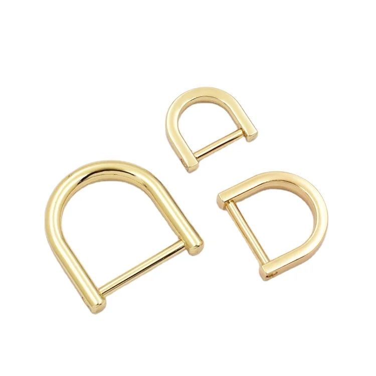

Zinc alloy open screw removable D ring handbag fittings bag metal ring