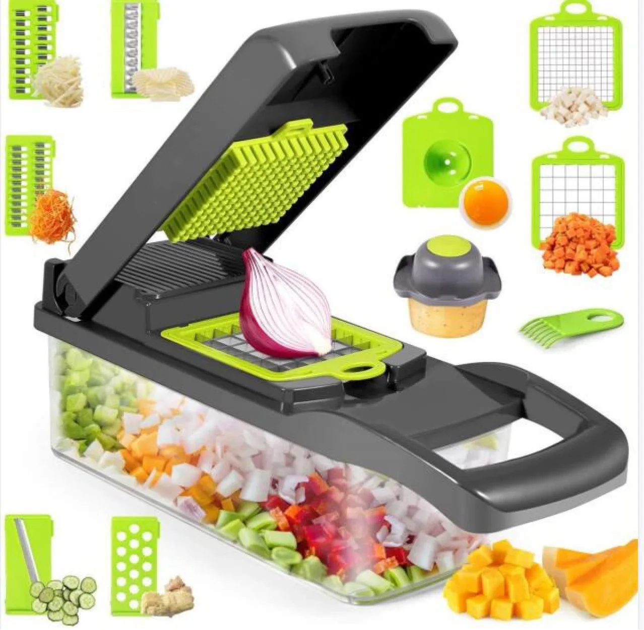 

Kitchen tools 2021 vegetable cutter 11 in 1 multifunction fruit cutter onion chopper onion cutter for fruit vegetable tools