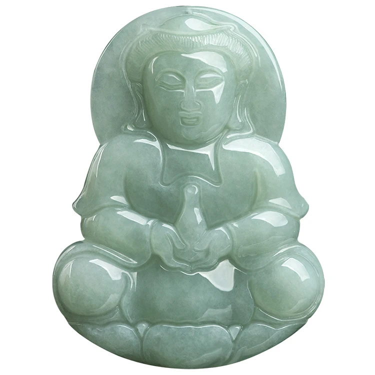 

Natural Burmese Jadeite Formal Dress Guanyin Buddha Pendant Ice Jade Pendant Men'S Myanmar Jadeware Wholesale