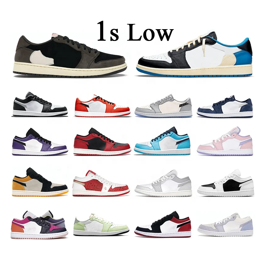 

2021 Newest Fashion Shoes fragment design high OG 1s UNC Black White Grey Bred men's fashion sneakers women Retro 1 LOW