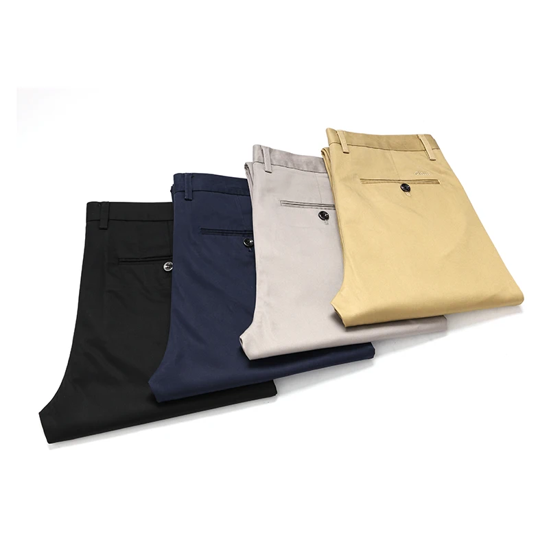 

2021 Casual Pants Men New Business Fashion slacks Elastic Straight Trousers Male Brand Gray Khaki Navy chino pants, Gray nave