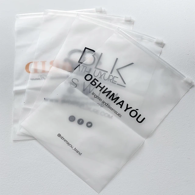 

Luxury Customized Frosted Clear Plastic Packaging Slider Zipper Pouch For Clothing Hair extensions Ziploc Bags With Logo, Clear/frosted