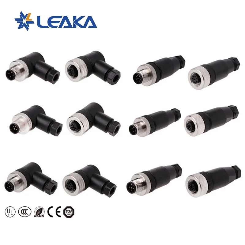 

IP67 PG7 PG9 male female screw threaded coupling 2 3 4 5 6 8 pin electrical sensor coaxial aviation m12 X code 4pin connector