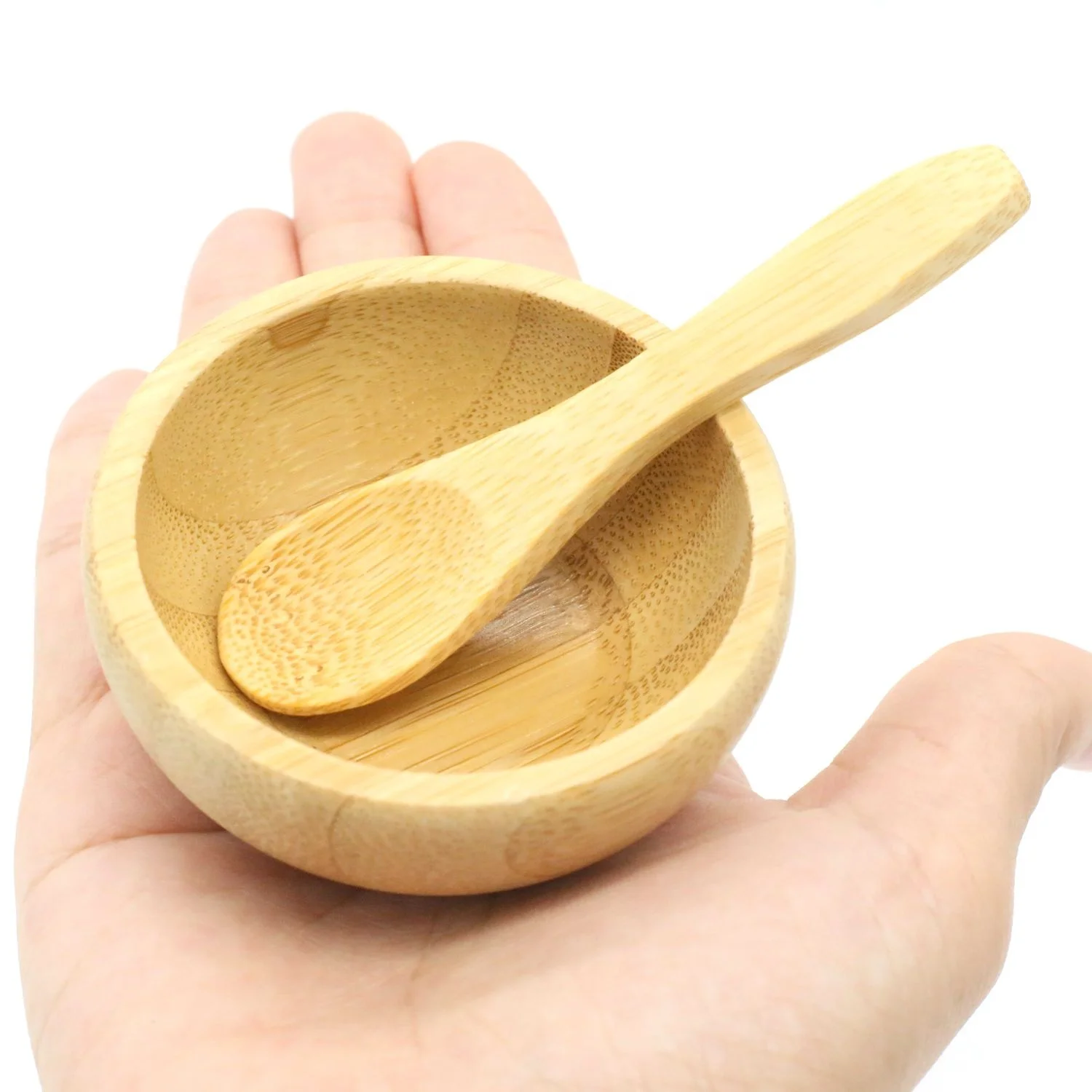 

Bamboo Mask Bowl Makeup Tools 1 Set Cute Small Facial Skin Care Bamboo Wooden Bowl with Mini Spoon for DIY Makeup Cosmetic, Natural