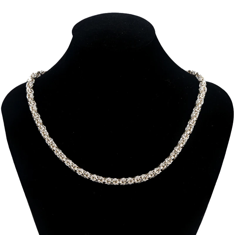 

Handmade Custommade Chain Necklace Supplier Byzantine Silver ware Jewelry Beaded Choker Necklace Chain maille, Picture