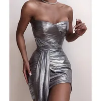 

2020 latest design women party sexy low-cut dress strapless short tight dress