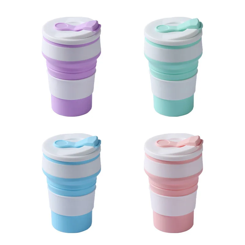 

Custom Logo Silicone Collapsible Folding Foldable Pocket Cup for Coffee, Customized color acceptable