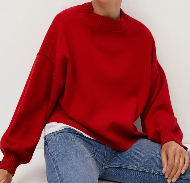 
Custom sweater OEM/ODM knitwear oversize sweaters women jumpers outside linking Plus size sweaters casual style 