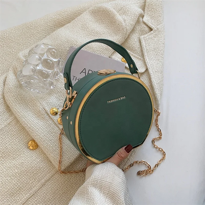 

2022 Summer Fashion Products with Price Drop Shipping PU Small Jelly Round Chain Shoulder Cooling Bag Ladies Backpack Handbags