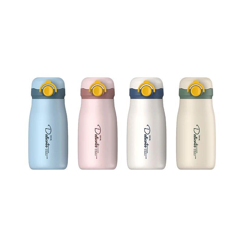 

Simple bouncing cover insulated bottle stainless steel water bottle business event gift portable handy cup student sports bottle