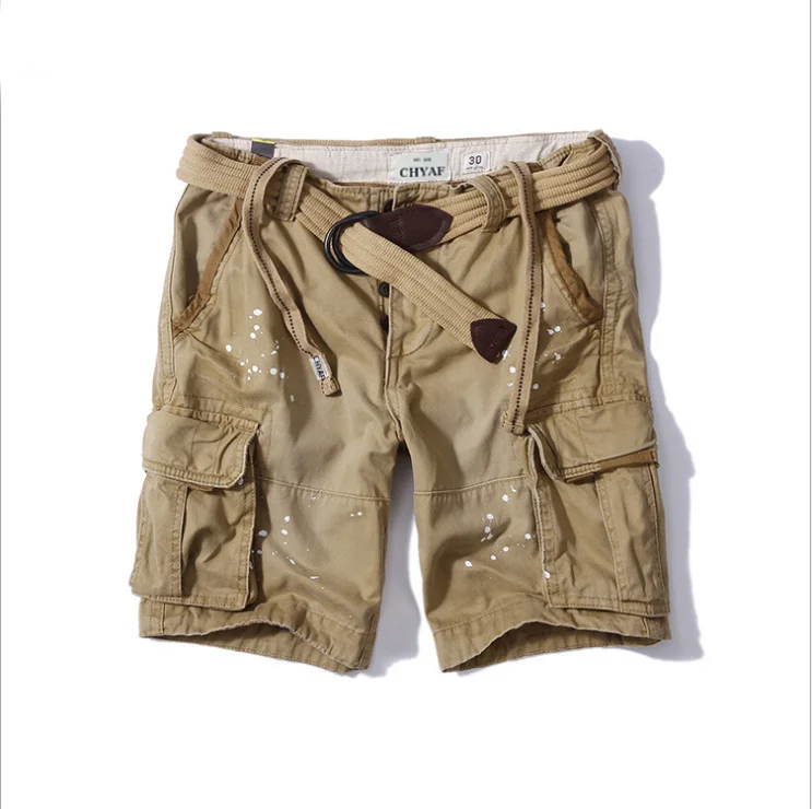 

Mens Cargo Shorts Cropped Outdoor Vintage Bermuda Shorts has Belt organic cotton men custom jogger shorts pants 100% cotton, Custom color