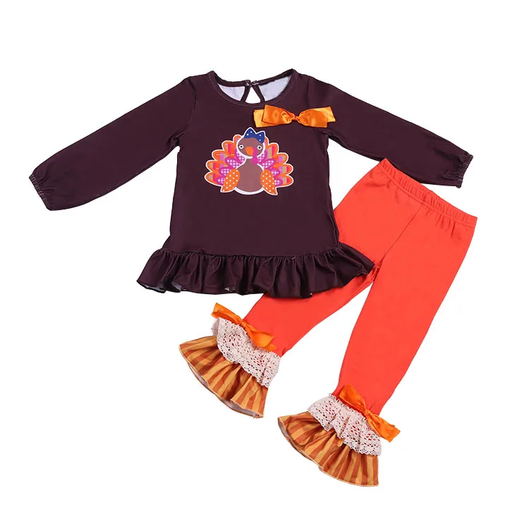 

baby girls clothes sets children baby girl winter clothes set and bell- bottoms pants girls Thanksgiving outfits