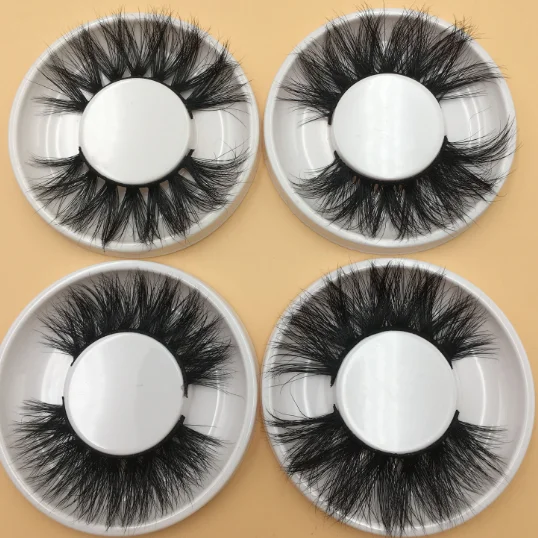 

2021 New arrival wispy mink eyelashes vendor sensitive lash glue eyelash wash brush 25mm eyelashes 3d mink lashes, Black