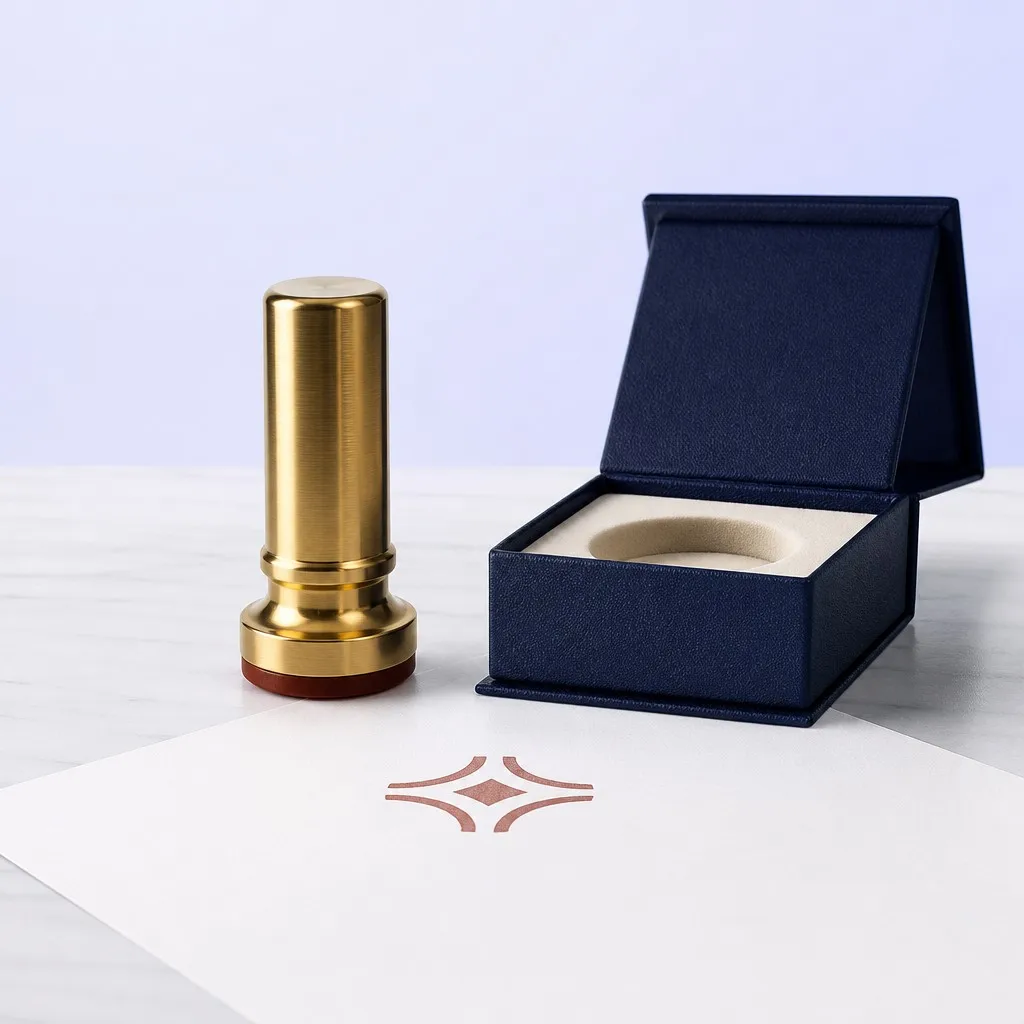 Custom office stamp with gift box and imprint