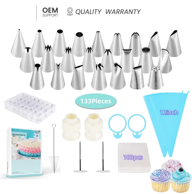 

Factory direct decorating mouth set 304 stainless steel decorating mouth cream decorating Baking tool cake nozzle